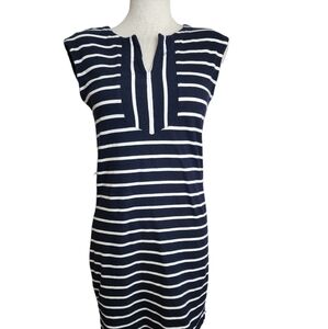 Tommy Hilfiger Blue & White Striped Dress Scoop Neck Sleeveless Dress Size SP